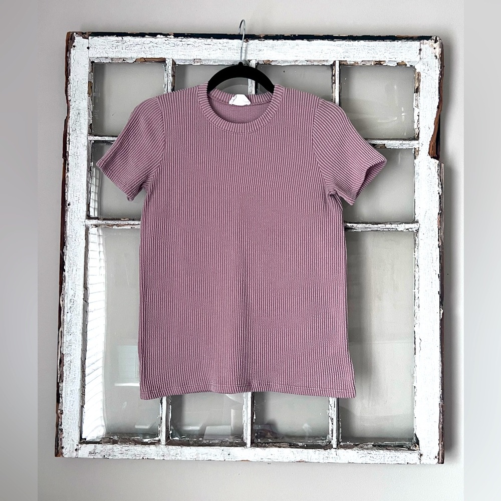 Dusty Pink Ribbed Top